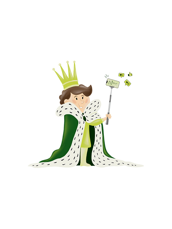 Illustration Social Media King sucht Likes